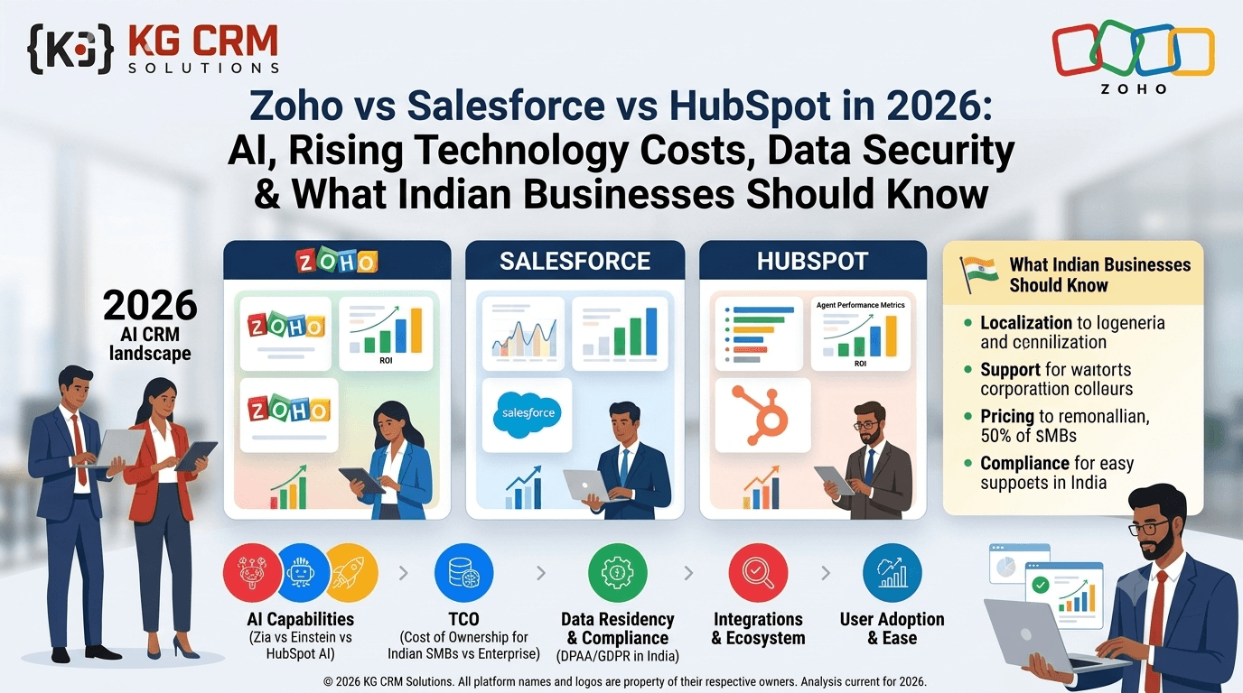 Zoho vs Salesforce vs HubSpot in 2026: AI, Rising Technology Costs, Data Security & What Indian Businesses Should Know